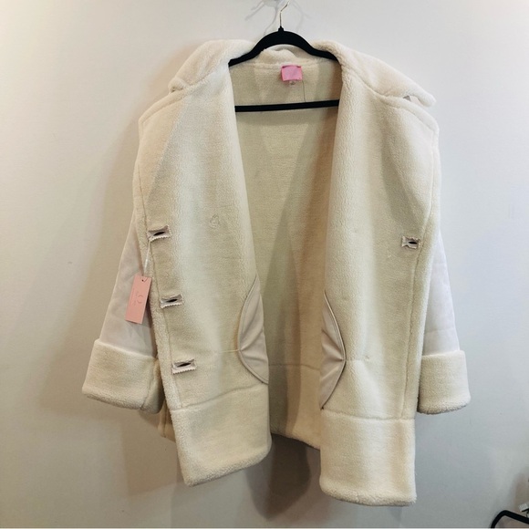 FOX & WIT Sz 2X Faux Leather Faux Sherpa Lined Double Breasted Jacket Coat NEW - Picture 13 of 16